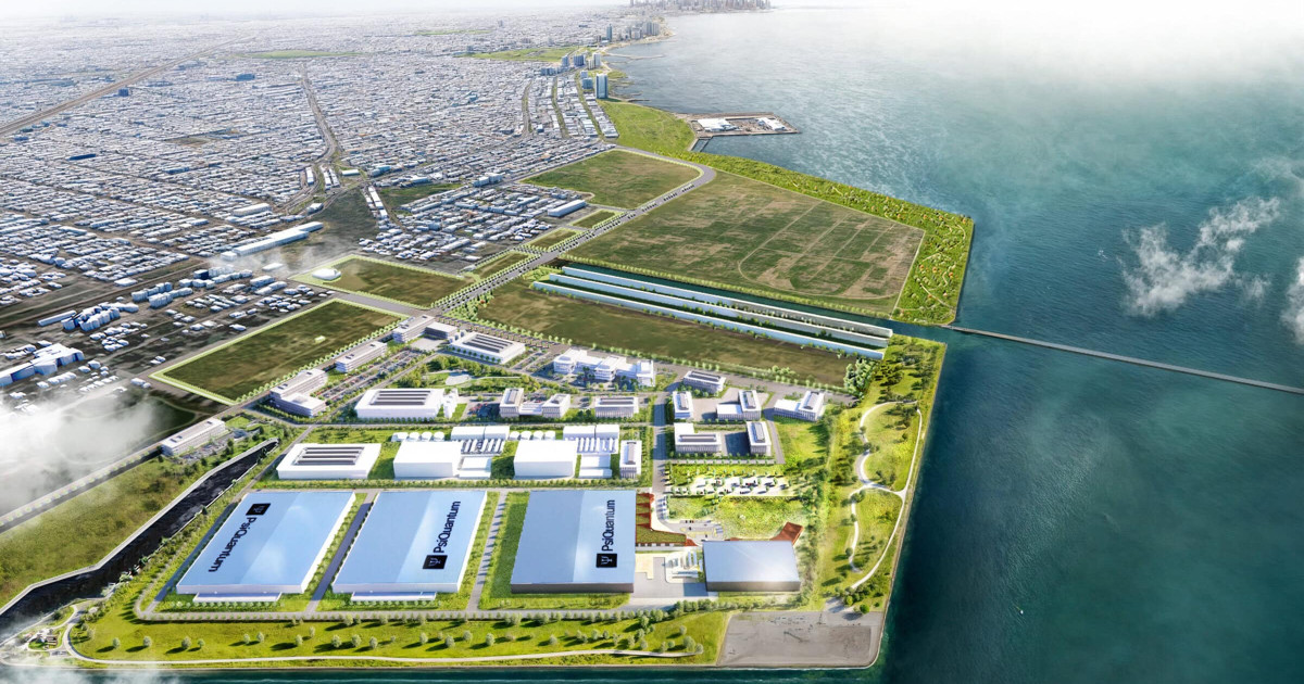 Rendering of the Illinois Quantum and Microelectronics Park on Chicago's lakefront